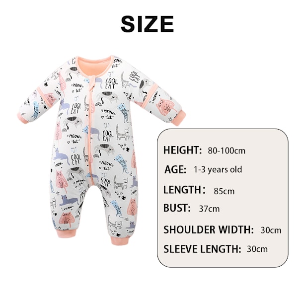 Baby sparkesikker dyne sovepose, tykk sovepose til efterår og vinter.