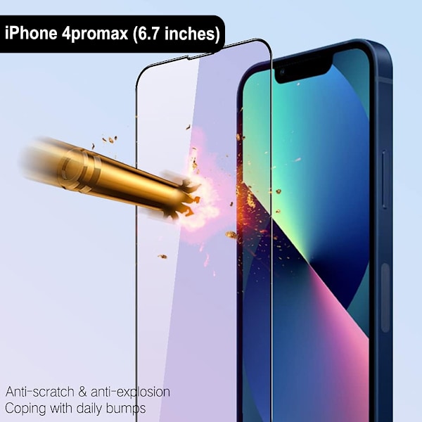 iPhone 14 Pro Max Skærmbeskytter 9D Heldækkende Hærdet Glas