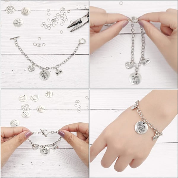 12 stk. Kædearmbånd Legering Metalbelagt Ledarmbåndskæder med OT Toggle Spænder til Mænd Kvinder Charm Minimalistisk Smykker Armbåndsfremstilling