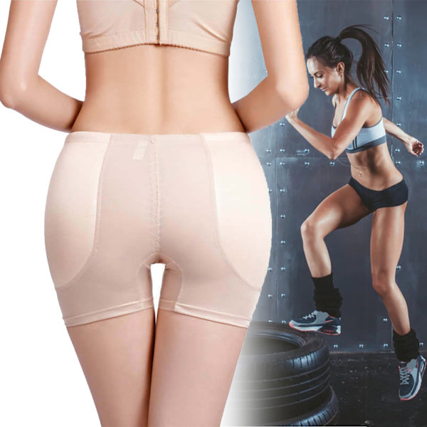 Höftlyftande Padded Enhancer för Kvinnor Sömlös Plump Crotch Stretchig Andningsbar Butt Padded Underkläder Hudfärg M