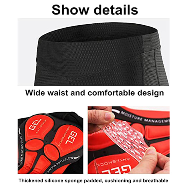 1 st Cykelunderkläder för Män Vadderade Gel Cykelbyxor Med Vaddering Bike Liner Shorts Undershorts Halksäkra