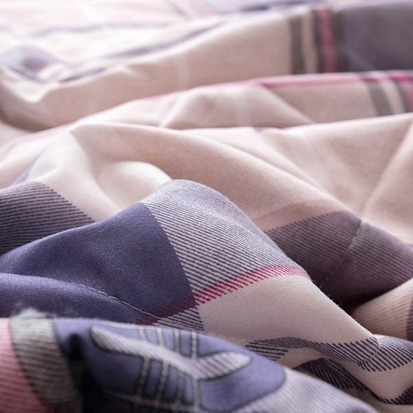 Tvättad Grid Queen Sommar Luftkonditionering Comforter Quilt Täckfilt för Barn Vuxna (S)