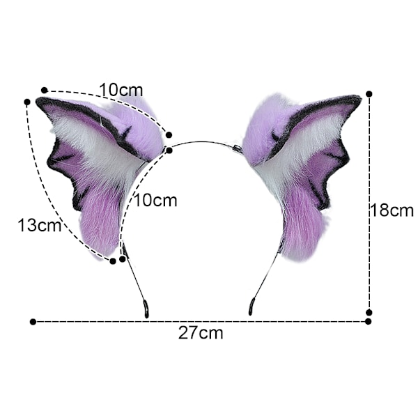 Plush Fyldig Djævel Bat Øre Pandebånd Dyr Halloween Jul Kostume Tilbehør
