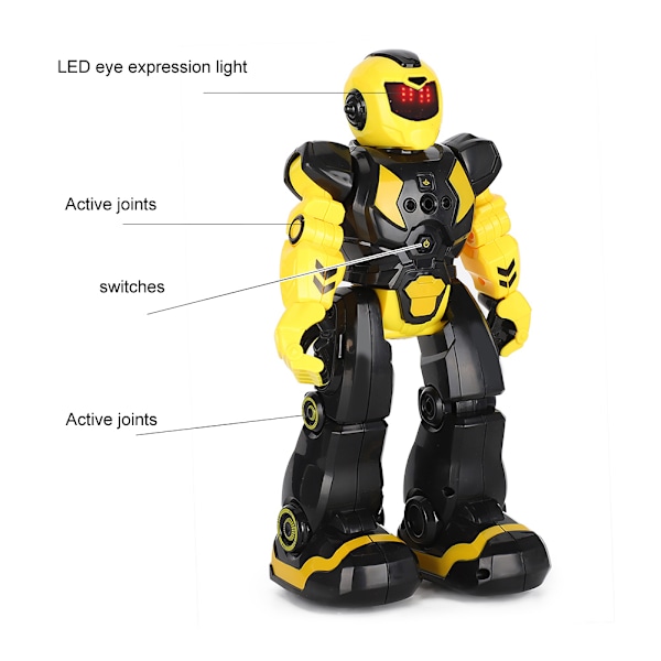 RC Fjärrstyrd Robotleksak Tidig Utbildning Elektrisk Smart Sensor Barnleksak Gul