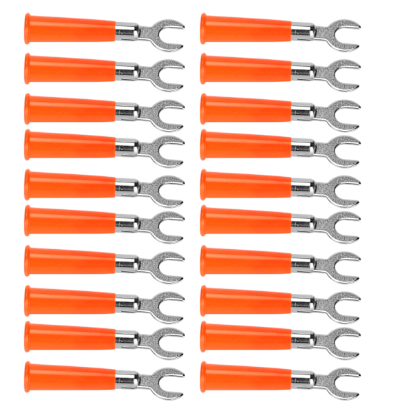 20 st 6mm U/Y-typ Elektriska Krympstift Isolerad Gaffel Spets Trådkopplingar för Industriell Elektronisk Utrustning Röd