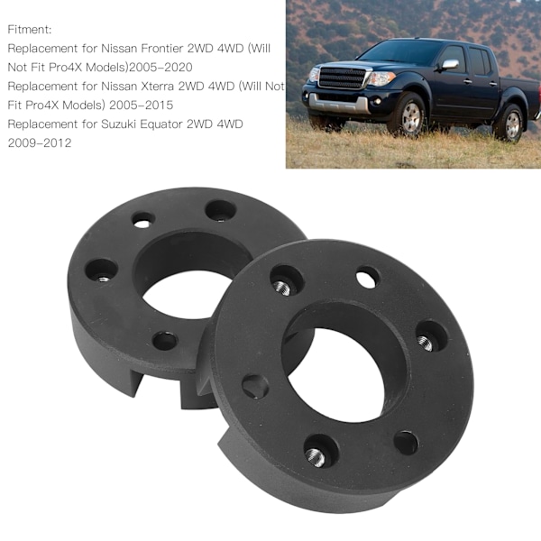 2,5 tommer/6,35 cm Forreste Venstre Højre Løft Nivelleringskit Kulstofstål Udskiftning til Nissan Frontier 2WD 4WD 2005‑2020
