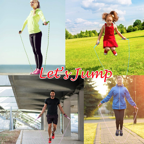 Hopprep för barn, justerbar mjuk pärlhopprep, för fitness, hålla sig i form, träning