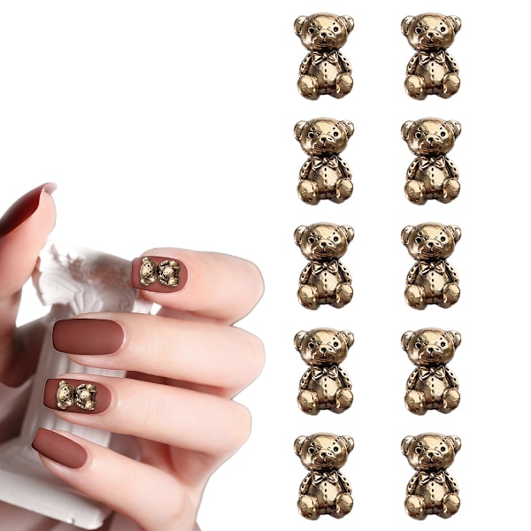 10 Metalliska Nageldekorationer Retro Metalliska Nagelsmycken DIY Dekorativa Nagelkonst
