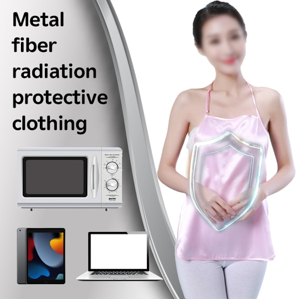 Maternity Anti-Strålning Kläder Strålskydd Gravid Förkläde Magband Silverfiber