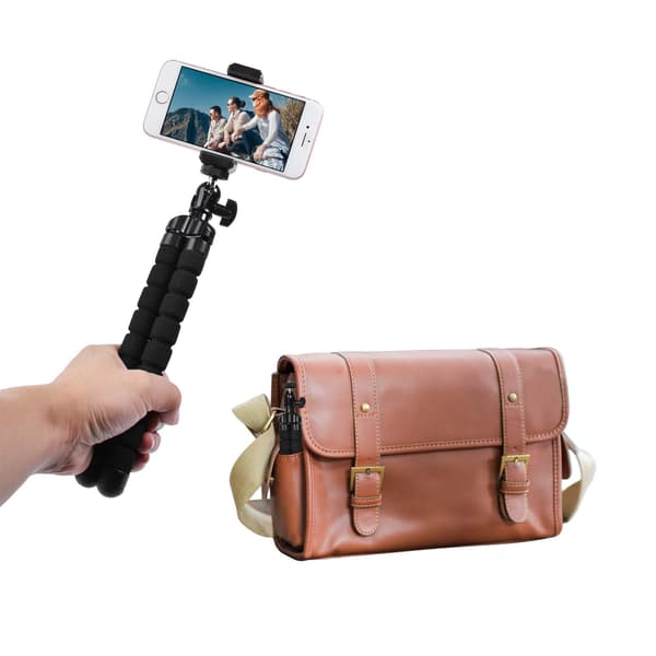 Phone Mini Tripod, Premium Flexible Mobile Phone Tripod Compatible with Small Digital Camera, Black