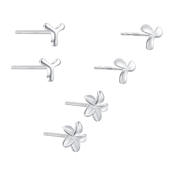 Øreringe til kvinder, simple øreringe, små stjerne- og måneøreringe, stift-piercing, sølvøreringe