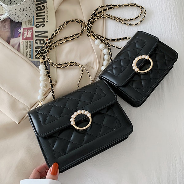 Ny tidvatten Pärlkedja väska handväska sommar Joker konstläder axel crossbody väska