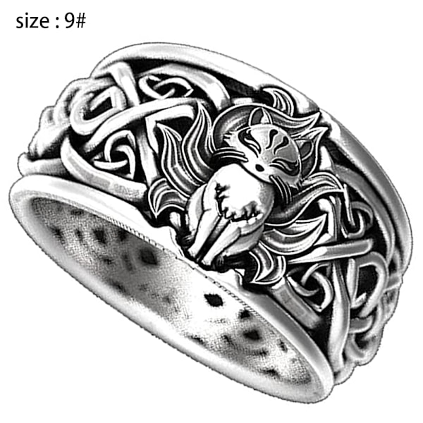 Manfox ring, vintage rostfritt stål djur amulett ring