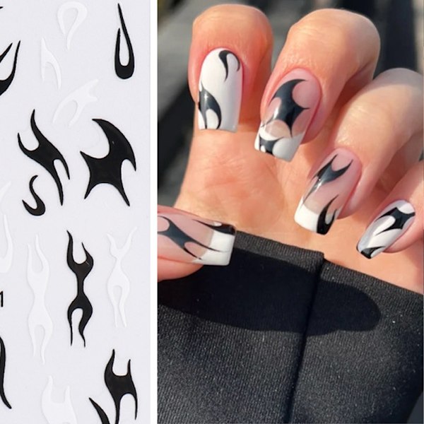 12 Ark Nagelkonst Dekaler, Enkla Självhäftande Dekaler, för Flickor Kvinnor Naglar Konst DIY Dekoration
