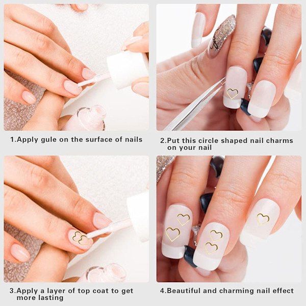Nagelkonstdekal 5D Ihålig Utsökt Mönster Nagelkonsttillbehör Självhäftande-4st