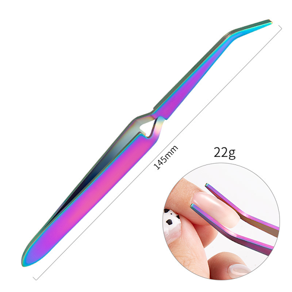 Nagelklämmande verktyg av rostfritt stål i salongskvalitet - Pincett för akryl- och gelnaglar - C Curve Nail Art Sculpting Tool - Akrylnagelverktyg