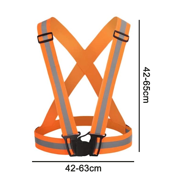 Reflekterande Väst Säkerhetsutrustning Hög Synlighet & Fullt Justerbar med 2 Reflekterande Armband för Löpning Jogging Cykling Promenader på Natten