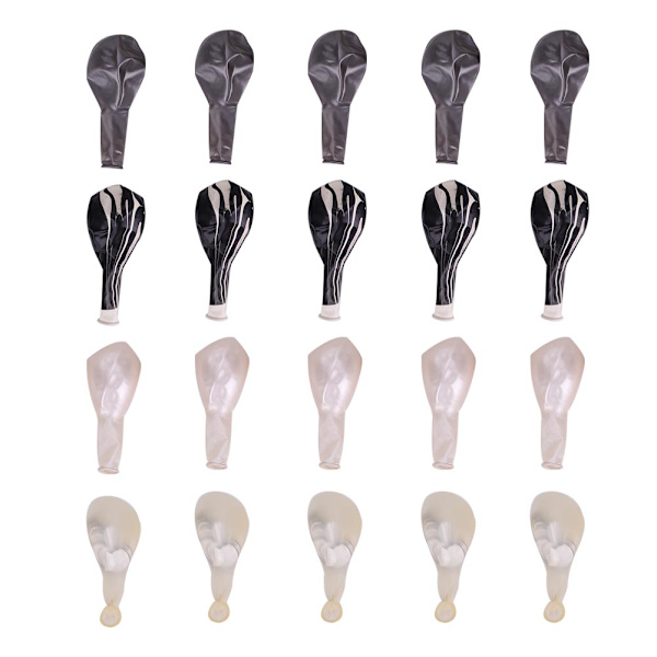 20 st/set Konfetti Agat Latexballonger Dekoration för Födelsedag Förlovning (Svart Silver)