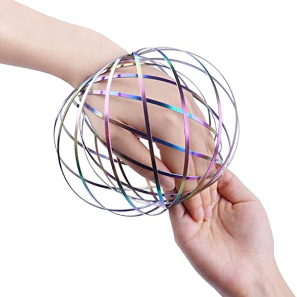 1 stk Rustfrit stål armbåndslegetøj 3D magisk flowring interaktiv kinetisk fjederarmbånd afstressende legetøj til børn og voksne