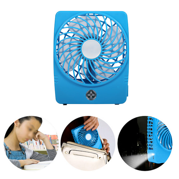 3,5W USB Mini Bærbar Kvadratisk Elektrisk Fan Bord med Klipsbase til Hjemmekontorbrug