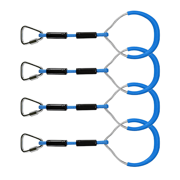 Färgglada Svingringar för Gymnastik - 4-pack Utomhus Lekset & Lekplatsutrustning för Ninja-bana, Apa Ring, Klätterring, Hinderringar