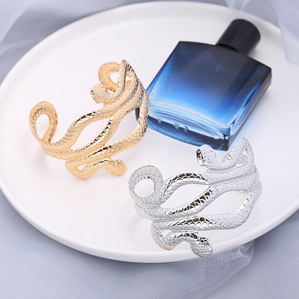 Virvlande Orm Armbandsmanchett Armband Öppet Bangel Armband, Justerbar Övre Arm Smycken Manschett