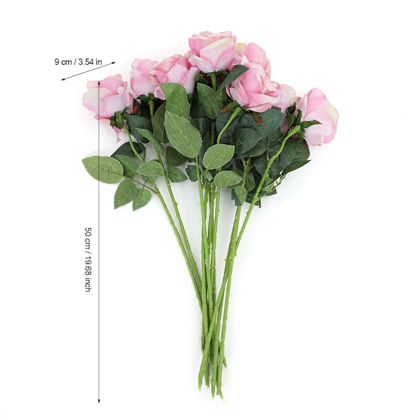 10Pcs Artificial Rose Silk Flower Fake Rose Bouquet for Wedding Home Decoration (Flesh pink)