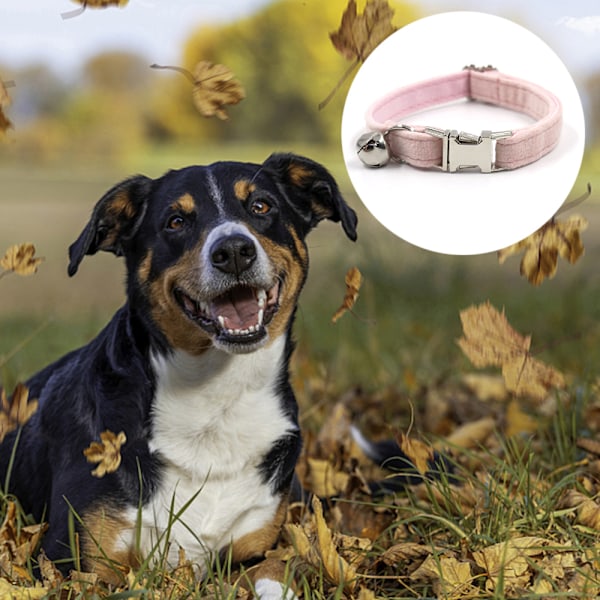 Fjärilshundhalsband, 7 klassiska enfärgade färger, mjukt bomullsjusterbart husdjurshalsband för små till medelstora hundar