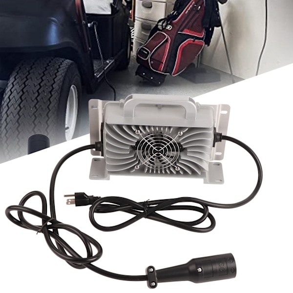 48V 15A Golfvogn Batterilader IP67 Vandtæt 110 til 130V 3-polet Rund Stik Passer til Club Car Golfvogn