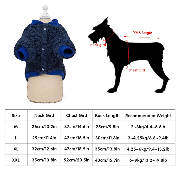 Liten hundtröja katt valp vinter varm kappa husdjur kallt väder mysig fleece kläder söt pullover tröja (blå)
