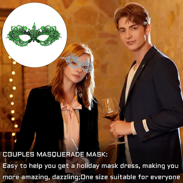 2 st Festliga Spetsmasker Halv Ansikte Styling och Sexig Kostymfestmask, Halloween och Baler