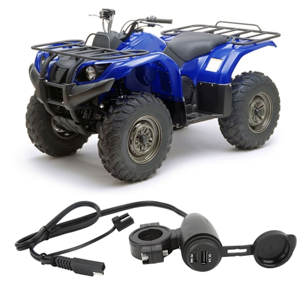 Motorcykel Telefonlader DC 10‑30V QC 3.0 PD 18W 2 i 1 Strømforsyning Ladeadapter Stik til 22‑30MM Styr Motorcykel ATV