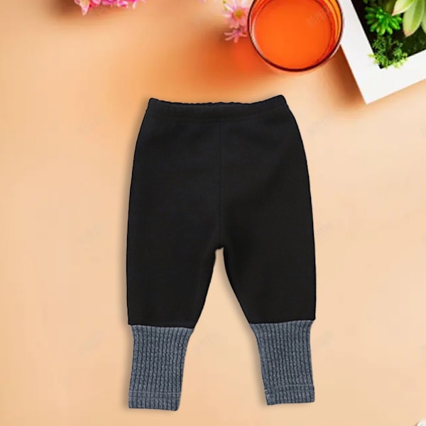 Bebisens extra tjocka varma fleecebyxor, höst- och vinterplysch-leggings (svart)