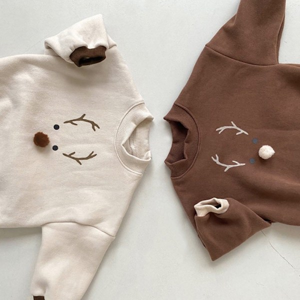 Baby Varma En-dels Kläder för Krypande Bebis Kläder Bebiskläder med Hatt 2 ST (Aprikos)