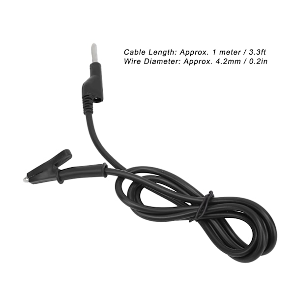 Krokodilklämma Tråd Silikon Banananslutning 4mm Testkabel för Multimeter 10ABlack