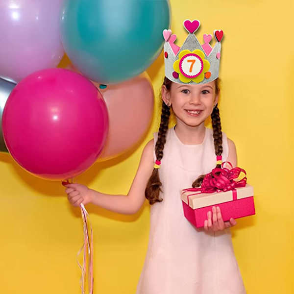 Glitter- och paljettkrona för barn, husdjur, födelsedagsfest, tiara med blommor för fotorekvisita