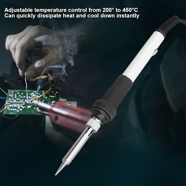15-dels Lödkolvset med Justerbar Temperatur 60W Vit Svetsverktyg EU-kontakt 220V