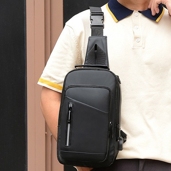 Sling Messenger Ryggsäck Axelväska Herrar Resa Vandring Stor Kapacitet Bröstväska