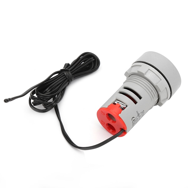 AC 50~380V Temperaturindikatorlampa LED Digital Displayad Termometer -20~199℃(Röd)