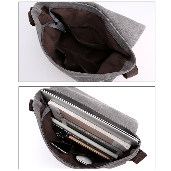 Canvas Vintage Crossbody Väska Axelväska Arbetsväska Casual Multifunktionell Lätt Herrväska