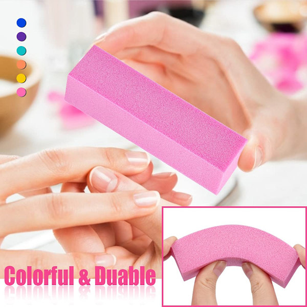 1 set Nagelfil och Buffersats, Nagelfilar för Gelnaglar Akryl Naturliga Naglar, Manikyr Nagelfil Kit Korn Emery Board Filer Buffring Buffrar Block