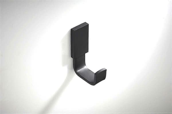 Coat Hook Brass Robe Towel Hooks Modern Style Matte Black Finish Wall Mounted - 2-pack