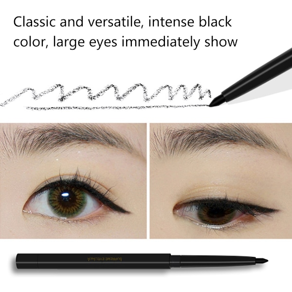 Långvarig Eyelinerpenna, Mjuk & Bländbar Makeup, Smudge-resistent Penna Eyeliner Svart & Djupbrun