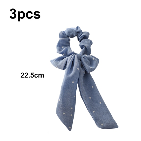 Bånd Hår Scrunchies Langt Pandebånd Hestehale Holdere Vintage Hårbånd til Kvinder og Piger (Pakke med 3)