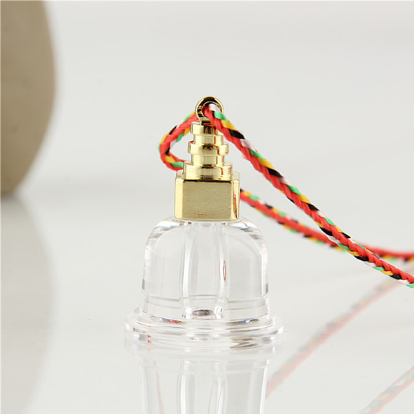 2 st Tomma Transparenta Akrylburkar med Gyllene Hängande Lock för Hänge DIY Smyckestillverkning Förvaring