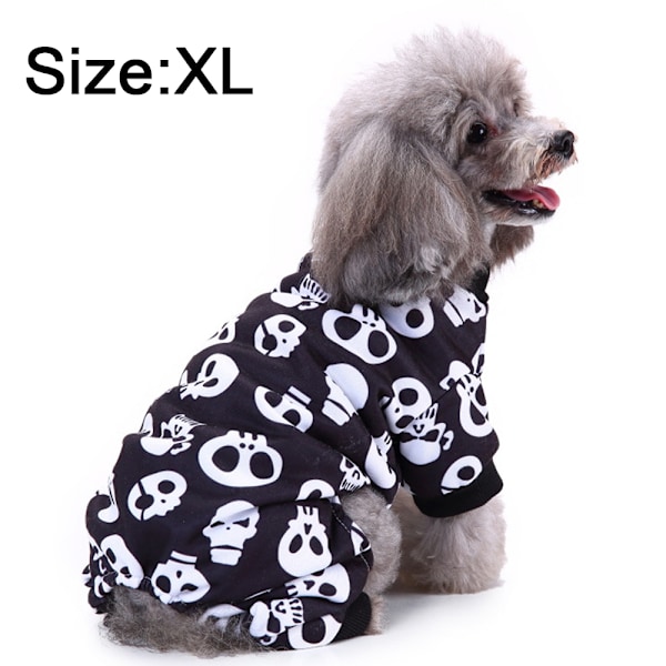 Huvudskalle Halloween husdjurströja husdjurskläder hundkläder stora hundkläder
