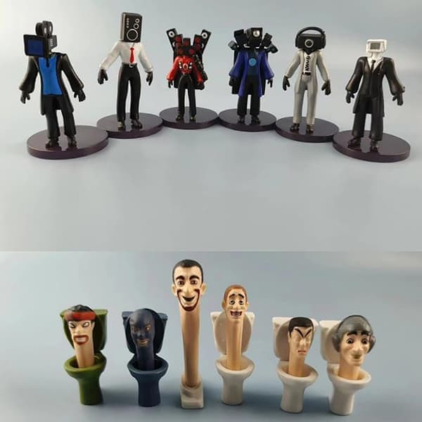 12-pak 8-10 cm Skibidi Toiletfigurer Legetøjsmodel Action - Perfekt