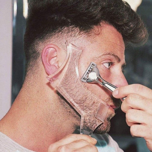 Goatee Beard Shaper Mall för Män, Goatee & Skäggtrimningsrakkits, Sparar Tid