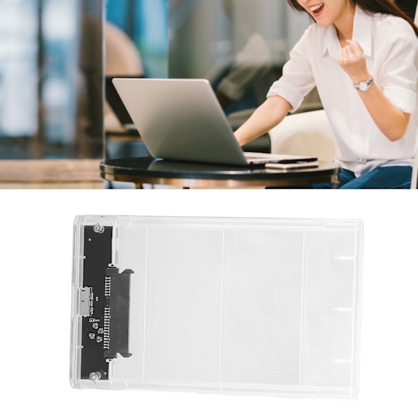 2,5 tum Hårddiskinneslutning 5 Gbps Överföring Repskyddande Extern HDD-Fodraladapter för 2,5 tum SATA Hårddiskar SDD