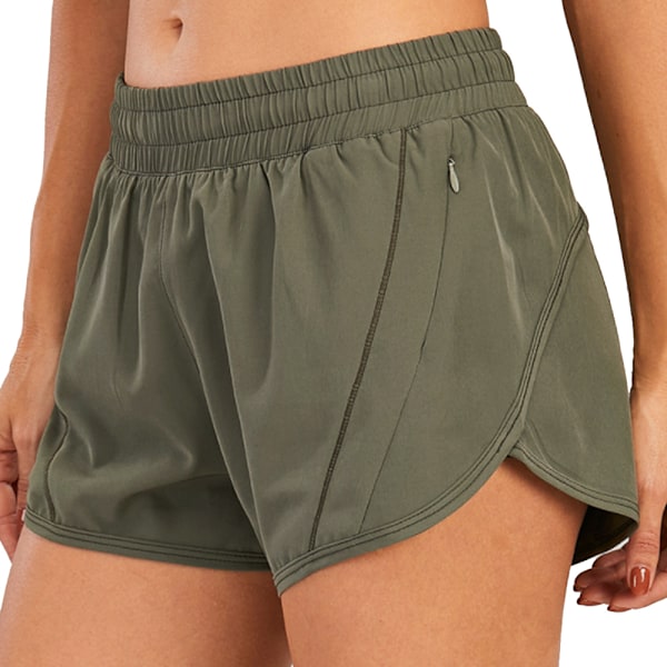 Andningsbara lösa anti-bländande yogashorts Utomhus avslappnade löpbyxor Damträningsbyxor